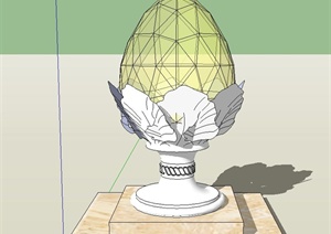 园林景观节点椭圆形庭院灯设计SU(草图大师)模型