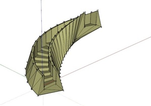 现代旋转楼梯设计SU(草图大师)模型