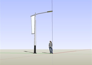 某现代街道路灯设计SU(草图大师)模型