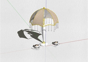 欧式风格伞状台灯设计SU(草图大师)模型