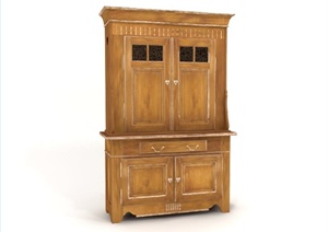 某现代室内全木质柜子设计3d模型