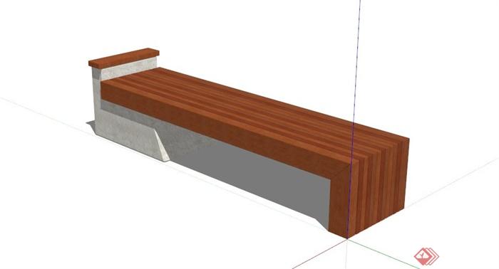 户外木条椅子坐凳设计SU模型(1)