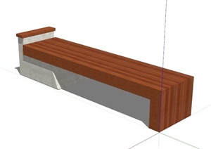 户外木条椅子坐凳设计SU(草图大师)模型