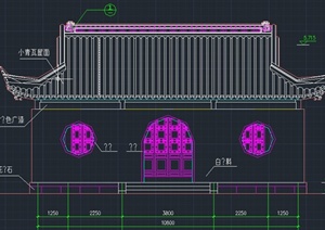 仿古单层寺庙建筑设计CAD施工图