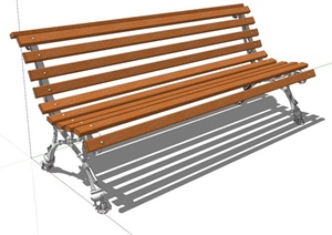 防腐木长条座椅设计SU(草图大师)模型