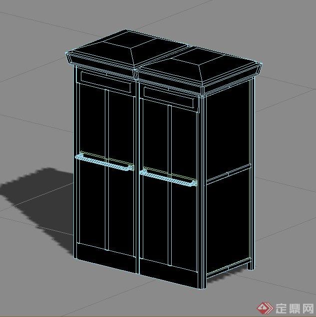 带灯箱电话亭设计3DMAX模型(2)