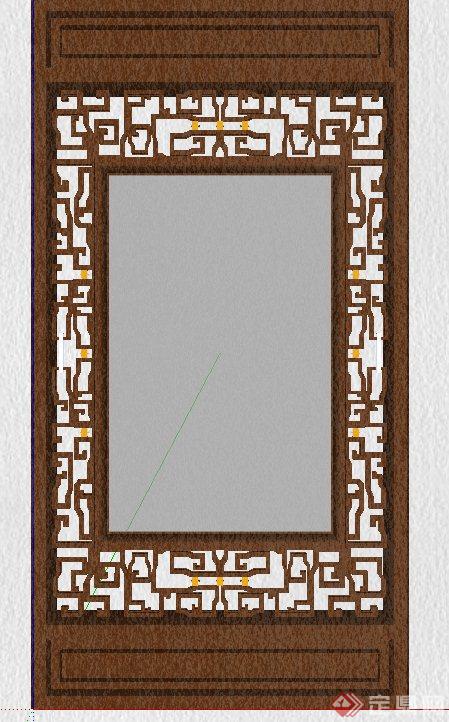 15款木质中式窗子花纹设计SU模型(2)