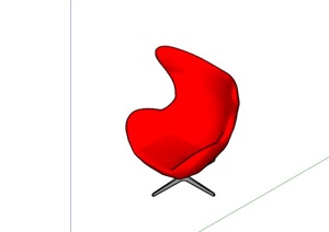 现代红色创意沙发椅设计SU(草图大师)模型