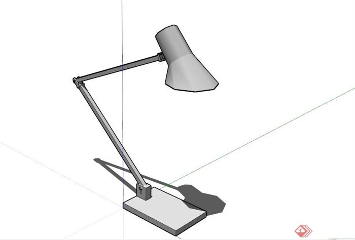 现代极简可调节台灯设计SU模型(1)