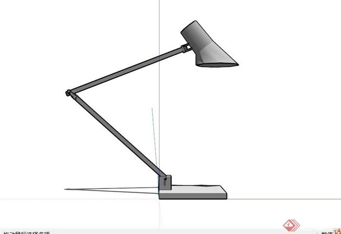 现代极简可调节台灯设计SU模型(3)
