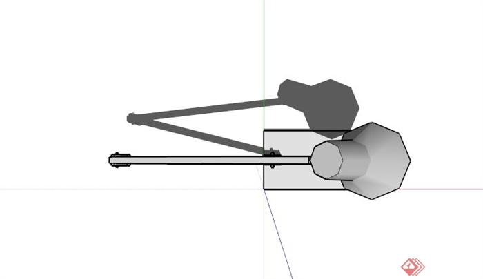 现代极简可调节台灯设计SU模型(2)