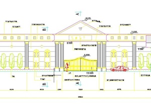 欧式风格大门门廊设计CAD施工图
