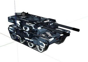 现代陆战坦克设计SU(草图大师)模型