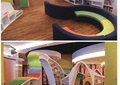 儿童图书馆,图书馆,书柜,木地板,弧线沙发