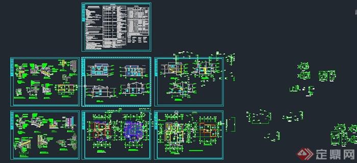两层简欧风格住宅建筑设计CAD施工图(2)