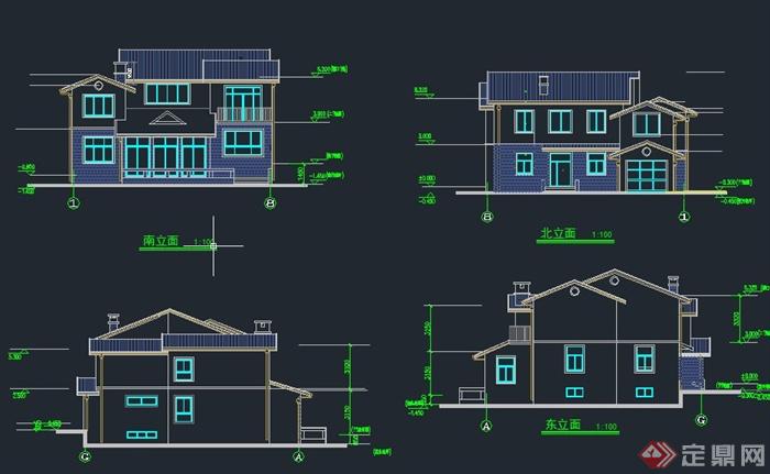 两层简欧风格住宅建筑设计CAD施工图(1)