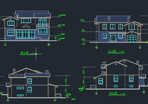 两层简欧风格住宅建筑设计CAD施工图