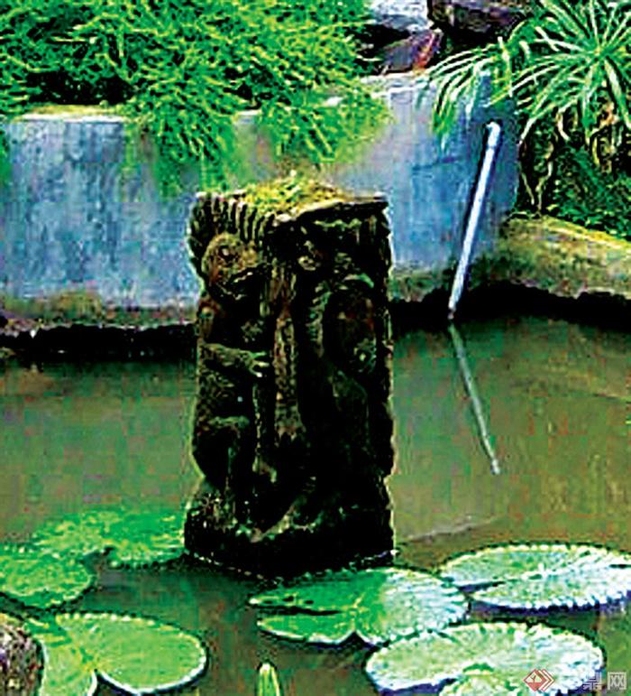 景观柱,水池