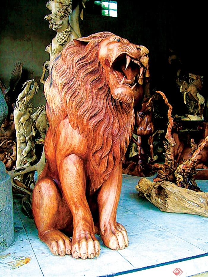 狮子木雕,木雕