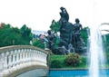 喷泉,雕塑水池,群雕,园桥