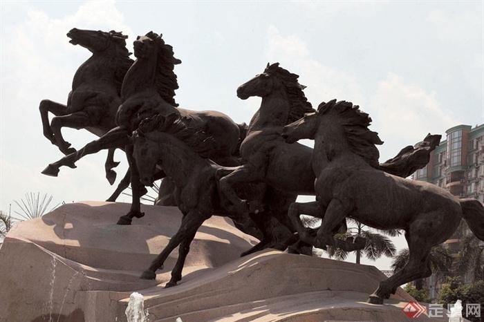 群马雕塑,群雕,马匹
