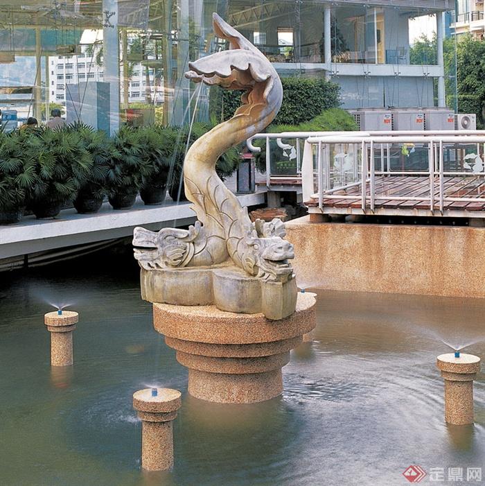 喷水雕塑,雕塑小品,喷水水池,水池景观