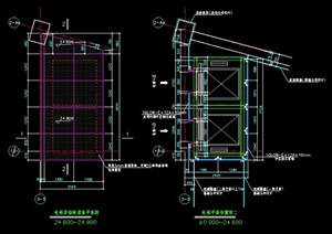 上海某公司科观光电梯建筑及钢结构施工CAD图纸