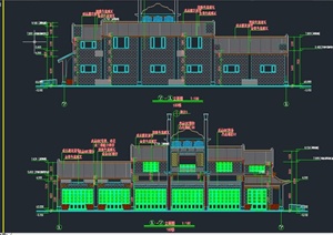 精致两层仿古商业建筑设计CAD施工图