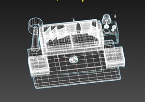 现代客厅家具沙发茶几组合设计3d模型