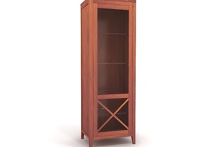 现代简易木质柜子设计SU(草图大师)模型