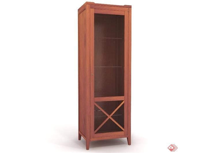 现代简易木质柜子设计su模型(1)