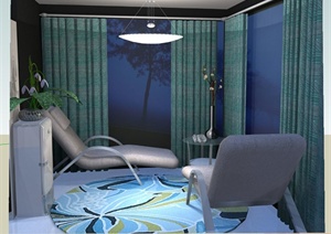 衣柜和休息室组合设计SU(草图大师)模型