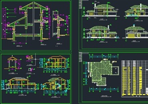 欧式两层独栋别墅建筑设计CAD施工图