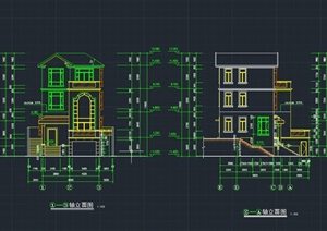 三层山体别墅建筑设计CAD施工图