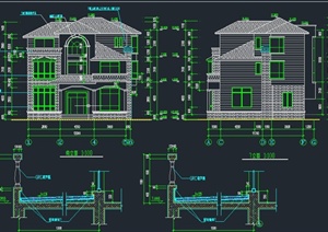 三层欧式风格别墅建筑设计CAD扩初图
