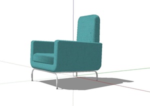 现代绿色沙发靠椅设计SU(草图大师)模型