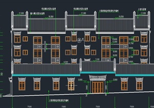 古典中式三层精致住宅建筑设计CAD详图