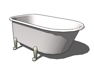现代椭圆浴缸设计SU(草图大师)模型