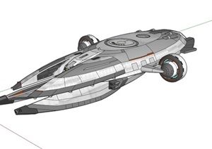 现代大型太空飞船设计SU(草图大师)模型