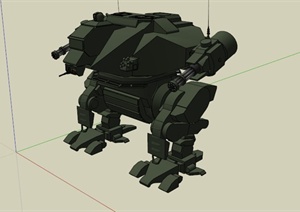 现代机甲机器人设计SU(草图大师)模型