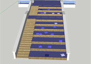 某商业区建筑楼梯设计SU(草图大师)模型