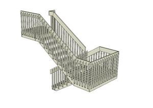 现代转角楼梯设计SU(草图大师)模型