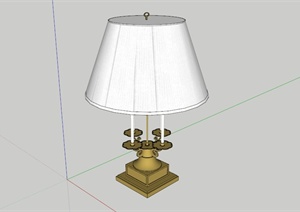欧式台灯床头灯设计SU(草图大师)模型