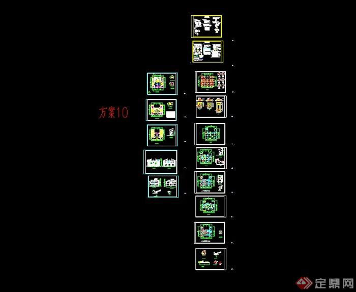 双拼带车库带庭院三层别墅（CAD+ 效果图）(3)