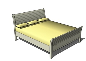 现代简约线条双人大床设计SU(草图大师)模型