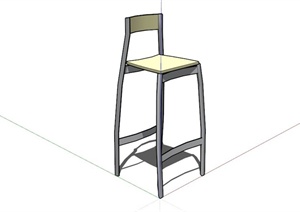 现代简约高脚吧椅设计SU(草图大师)模型