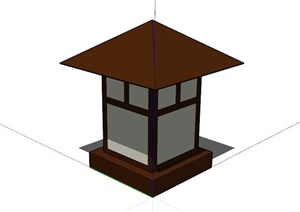 现代中式庭院灯设计SU(草图大师)模型