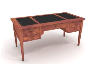 某欧式木质桌子设计3d模型含效果图