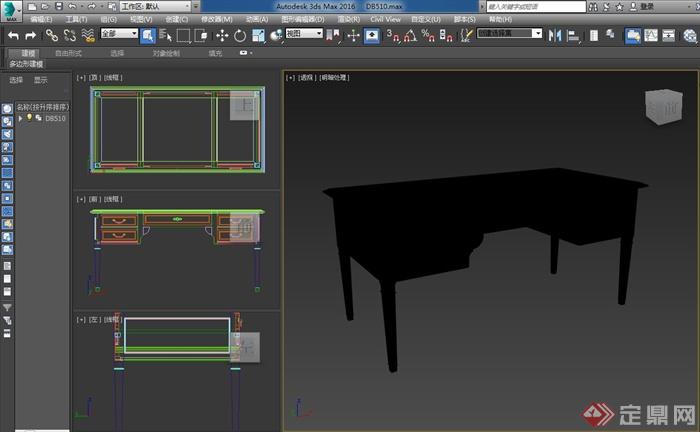 某欧式木质桌子设计3d模型含效果图(2)