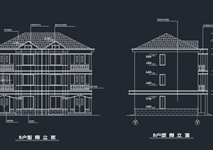 三层简欧风格别墅建筑设计CAD施工图